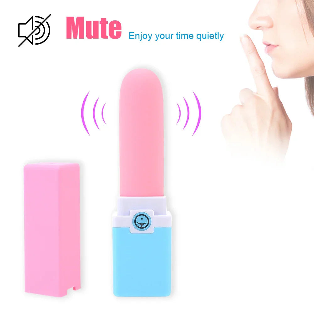 เครื่องนวดจุดจีแบบสั่น ชาร์จ USB ได้ เครื่องสั่นลิปสติกขนาดเล็กสำหรับนวดหัวนมและคลิตอริส ของเล่นทางเพศสำหรับผู้หญิง 10 โหมดการสั่น