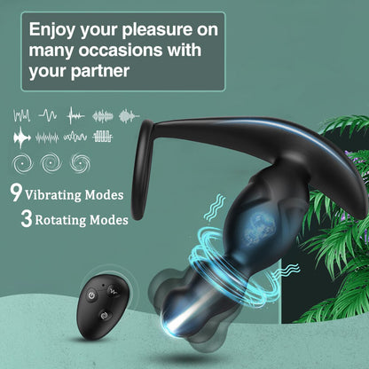 Gelugee App Anal Plug Vibrator เซ็กซ์ทอยสำหรับชาย Prostate Massager 360องศากระตุ้นชาย Buttplug ด้วยแหวน Cock