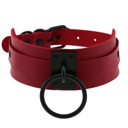 BDSM Punk Black Metal Tassel Red Choker Necklace Sexy Spiked Neck Strap Clavicle Collar Men Necklaces Halloween Women