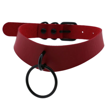 BDSM Punk Black Metal Tassel Red Choker Necklace Sexy Spiked Neck Strap Clavicle Collar Men Necklaces Halloween Women