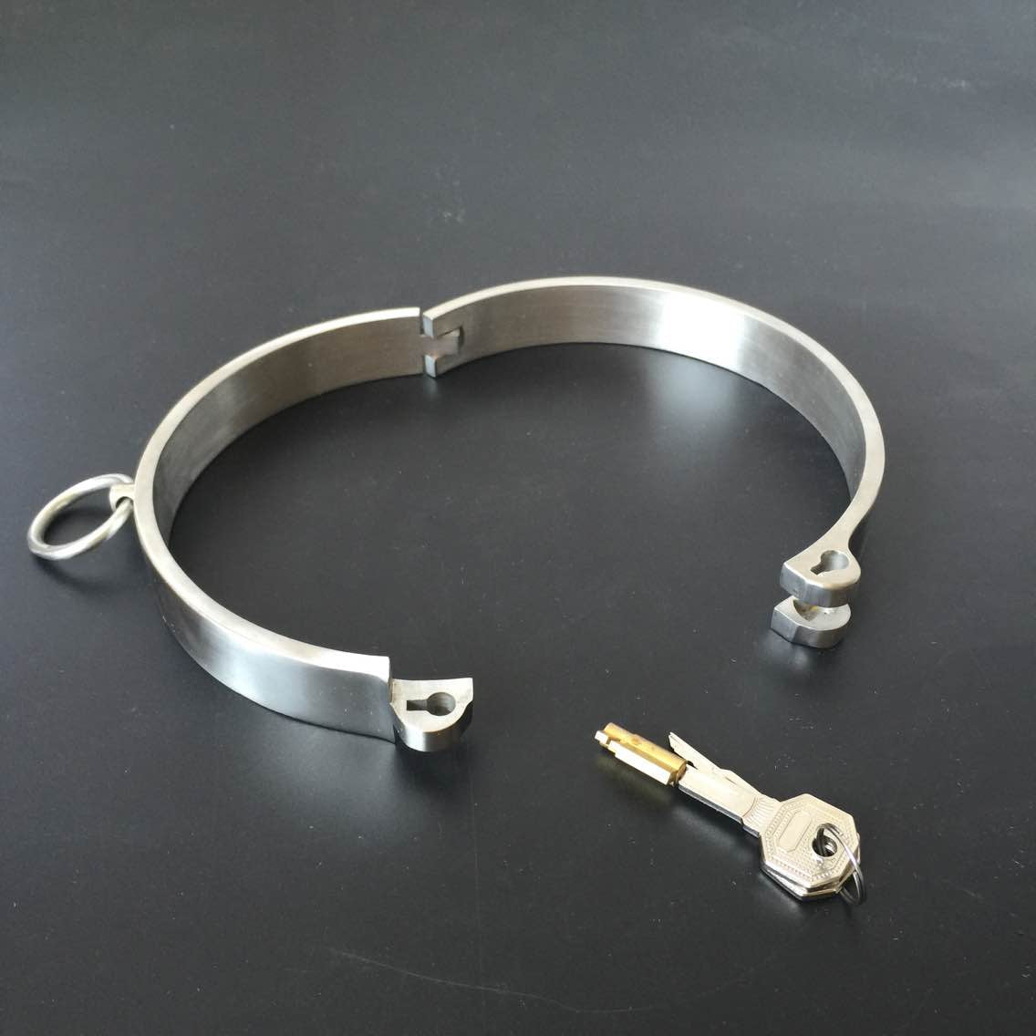 Stainless Steel Slave Flirt Wrist Handcuffs Ankle Cuffs Neck Collar Chain BDSM Shackle Bondage Invisiable Lock Fetish Sex Toys