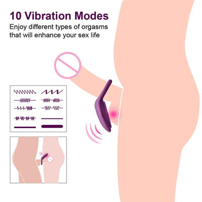 Penis Ring Vibrating Clitoris Stimulator G Spot Sex Toys for Couple Vibro Delay Lick Vagina Orgasm Lock Fine Sleeve Vibrator