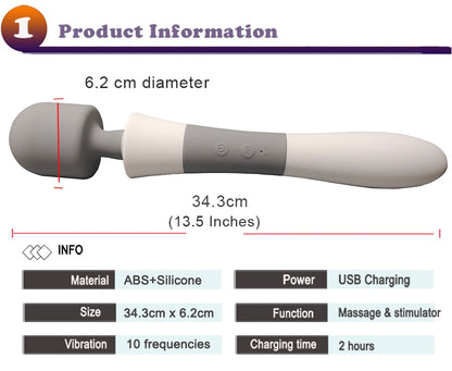 ไม้กายสิทธิ์วิเศษขนาดใหญ่ เครื่องสั่นพลังสูงสำหรับผู้หญิง ไม้ AV ขนาดใหญ่ กระตุ้นปุ่มคลิตอริส G Spot เครื่องนวดตัวสำหรับผู้ใหญ่ ของเล่นทางเพศสำหรับผู้หญิง