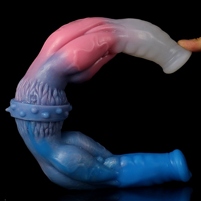 LUUK 40CM Super Long Double Head Horse and Dog Combination Kont Dildo Soft Liquid Silicone Anal Plug Sex Toys for Women Lesbian
