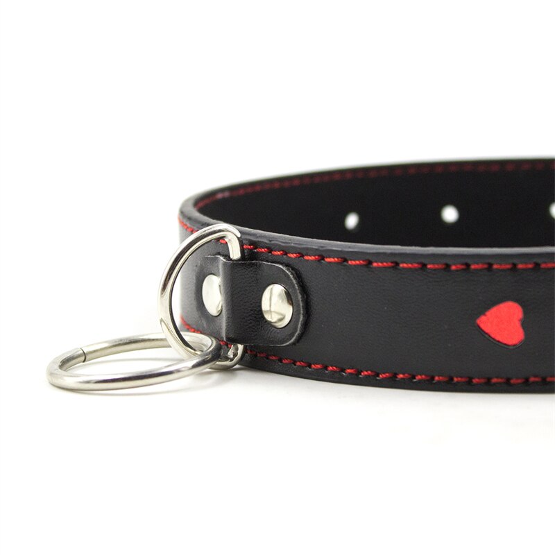 BDSM Adjustable PU Leather Chain Collar with Leash Sex Bondage Fetishs Necklace Adult Game for Woman Neck Ring Sex Toys