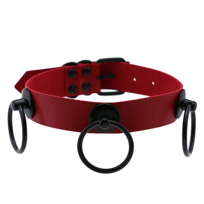 BDSM Punk Black Metal Tassel Red Choker Necklace Sexy Spiked Neck Strap Clavicle Collar Men Necklaces Halloween Women
