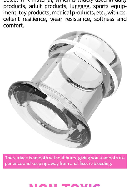 Hollow Anal Plug with Stopper Anal Expander/Tunnel/Toy Transparent Anus Dilation Adult SM Sex Toys for Women Men Couple Lesbian