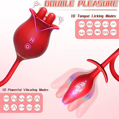 กุหลาบลิ้นเลีย Vibrator ผู้หญิงหัวนมอมควย G Spot Clitoris Masturbation หญิงเซ็กซ์ทอย