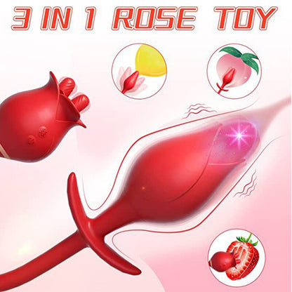 กุหลาบลิ้นเลีย Vibrator ผู้หญิงหัวนมอมควย G Spot Clitoris Masturbation หญิงเซ็กซ์ทอย