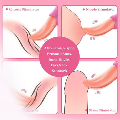 ที่สมจริงลิ้นเลีย Vibrator ไข่สั่น G-Spot Clitoris ช่องคลอดหัวนม Stimulator หญิง Masturbator