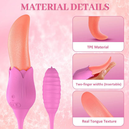 ที่สมจริงลิ้นเลีย Vibrator ไข่สั่น G-Spot Clitoris ช่องคลอดหัวนม Stimulator หญิง Masturbator