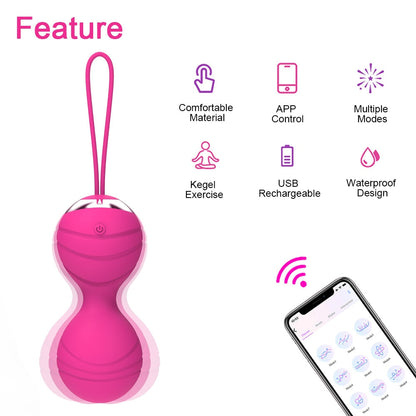 APP Remote Control Drawstring Vibrating Egg Striped Vibration Shrinking Ball Masturbation Massager Vibrator Sex Toys for Women