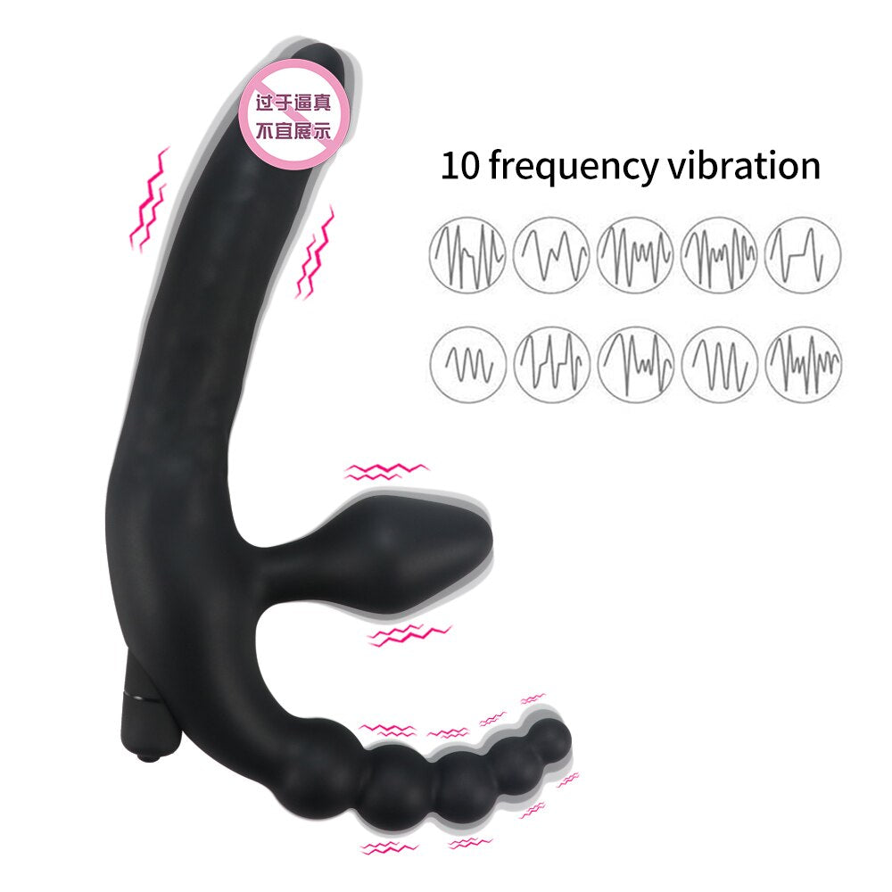 3 IN 1 Dildos Anal Plug Vibrators Sex Toys for Women Men Bondage Vagina Clitoris Stimulator Adult Chastity Accessories Sex Shop