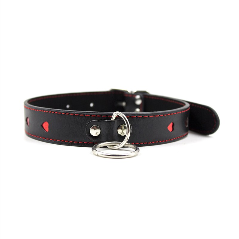 BDSM Adjustable PU Leather Chain Collar with Leash Sex Bondage Fetishs Necklace Adult Game for Woman Neck Ring Sex Toys