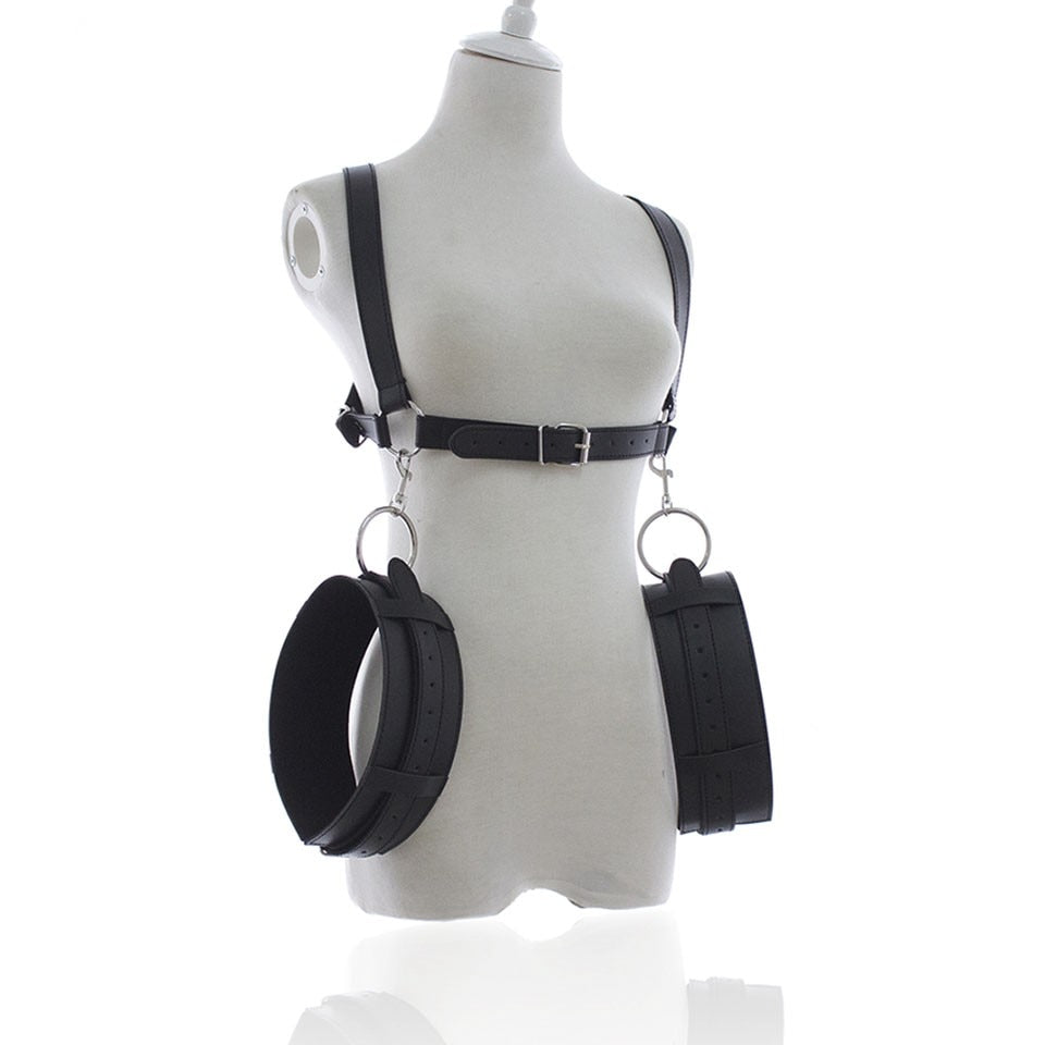 BDSM Bondage Restraint Fetish Slave Handcuffs &amp; Ankle Cuffs Adults Games Flirting Bondage Set Cosplay Sex Position Aid Products