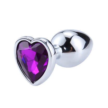 Heart Shaped Metal Anal Plug Sex Toys Stainless Smooth Steel Butt Plug Tail Crystal Jewelry Trainer for Women/Man Anal Dildo