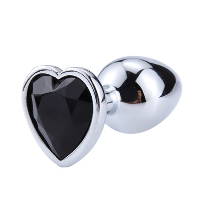 Heart Shaped Metal Anal Plug Sex Toys Stainless Smooth Steel Butt Plug Tail Crystal Jewelry Trainer for Women/Man Anal Dildo