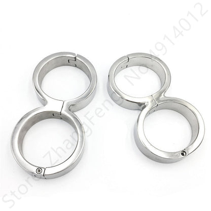 Heavy Stainless Steel Handcuffs Ankle Cuff Bondage BDSM Fetish Adult Sex Toys for Woman Screw Sex Toy Bundle Sex Shop China 18+