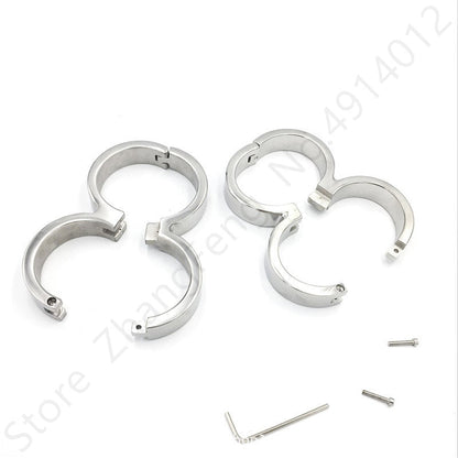 Heavy Stainless Steel Handcuffs Ankle Cuff Bondage BDSM Fetish Adult Sex Toys for Woman Screw Sex Toy Bundle Sex Shop China 18+