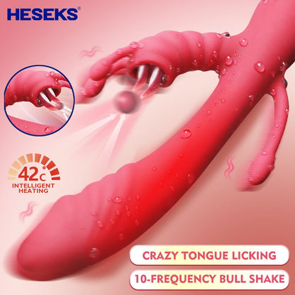 G-Spot Clitoral ช่องคลอดกระตุ้นลิ้นเลีย Vibrators สำหรับผู้หญิง