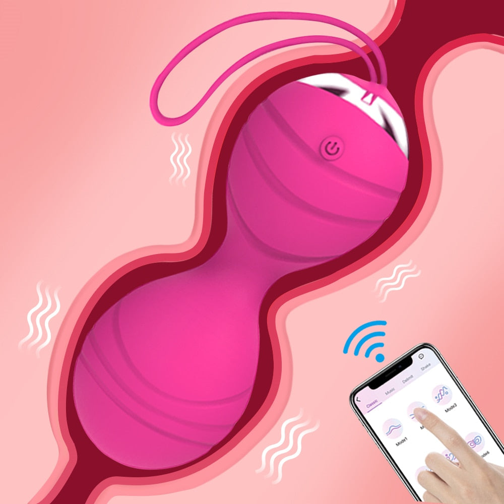 APP Remote Control Drawstring Vibrating Egg Striped Vibration Shrinking Ball Masturbation Massager Vibrator Sex Toys for Women
