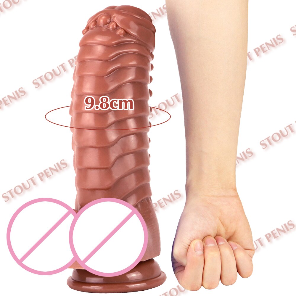 Huge Anal Plug Simulation Dildo Butt Plug with Powerful Sucker Female Masturbation Tool Thick Penis Erotic Sex Toys for Woman