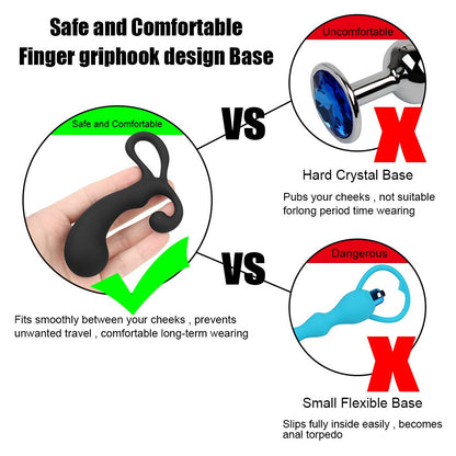 IKOKY Anal Plug Training Set Butt Plugs 3 Size Mini Dildo Prostate Massager Sex Toys for Woman Male Beginner Silicone Sex Shop