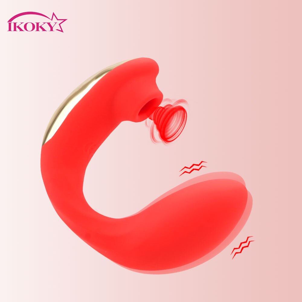 IKOKY ดิลโด้ เครื่องสั่นดูดช่องคลอด ของเล่นทางเพศสำหรับผู้หญิง ชาร์จ USB งอได้อิสระ เครื่องกระตุ้นคลิทอริส เครื่องดูดหัวนม