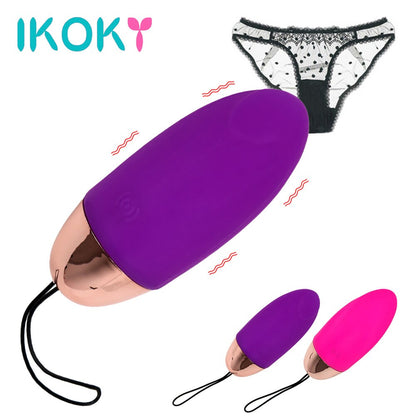 IKOKY ไข่สั่น 10 สปีด เครื่องสั่นนวดจีสปอต กระตุ้นคลิตอริสช่องคลอด ของเล่นทางเพศสำหรับผู้หญิง ผลิตภัณฑ์สำหรับผู้ใหญ่ กันน้ำ