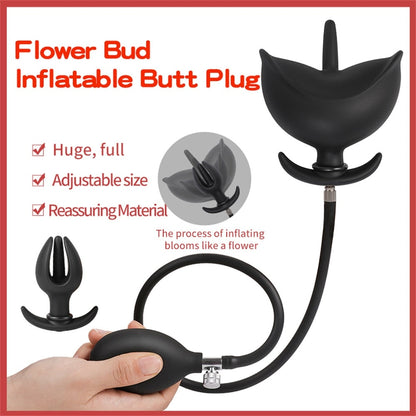 Inflatable Anal Plug Big Anal Dilator ขยายเซ็กซ์ทอยสำหรับผู้หญิงผู้ชายนวดต่อมลูกหมาก G จุดกระตุ้นช่องคลอด Anus Extender