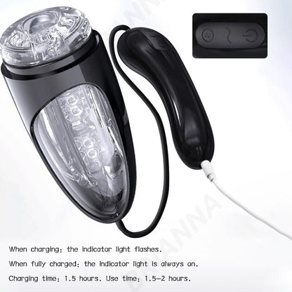 Japanese ชาย Masturbator 18ช่องคลอดดูดชาย Vibrator Ejaculation Exerciser สำเร็จความใคร่คัพเพศของเล่นสำหรับผู้ชาย Masturbators