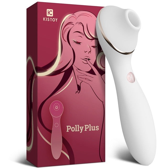 KISTOY Polly Plus 2ใน1เครื่องทำความร้อน Vibrator Clitoris ดูด G จุดกระตุ้น Vibrating Dildo เซ็กซ์ทอยสำหรับสตรี