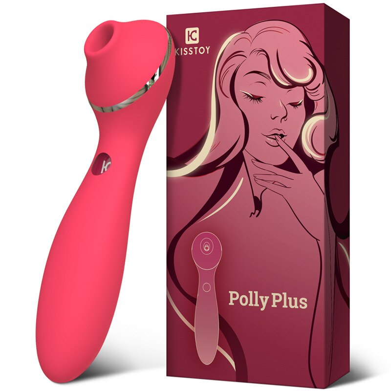 KISTOY Polly Plus 2ใน1เครื่องทำความร้อน Vibrator Clitoris ดูด G จุดกระตุ้น Vibrating Dildo เซ็กซ์ทอยสำหรับสตรี