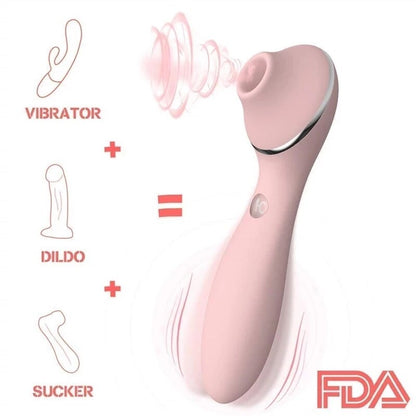 KISTOY Polly Plus 2in1 เครื่องทำความร้อน Vibrator กระตุ้นคลิตอริสและจุด G พร้อมฟังก์ชันดูดและ Dildo ของเล่นเซ็กส์สำหรับผู้หญิง