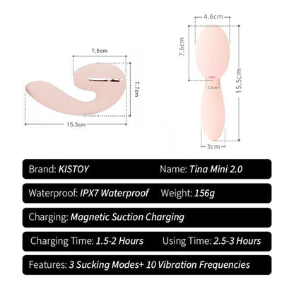 KISTOY Tina สวมใส่ Sucking Vibrator ความร้อน G จุดกระตุ้นที่มีประสิทธิภาพ Clitoris Sucker เซ็กซ์ทอยสำหรับสตรี