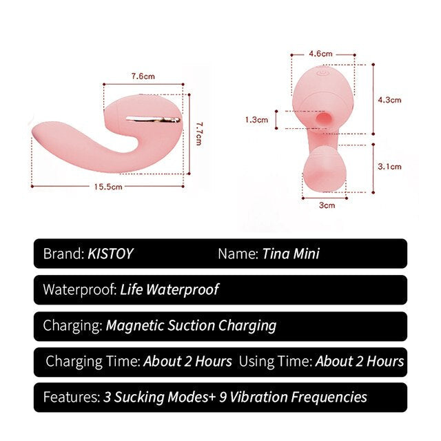 KISTOY Tina สวมใส่ Sucking Vibrator ความร้อน G จุดกระตุ้นที่มีประสิทธิภาพ Clitoris Sucker เซ็กซ์ทอยสำหรับสตรี