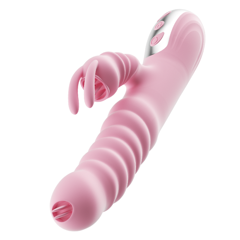 Licking Vibrating Rabbit Vibrator Telescopic Vibrator Swing Heating Fidget Pink Adult Product Sex Toys For Woman Masturbator