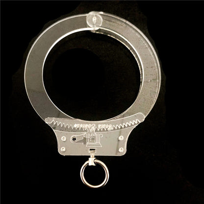 Latest Clear Crystal Adjustable Restraint Necklet Collar with Metal Ring Restraint Adult Bondage Bdsm Sex Toy for Male Female