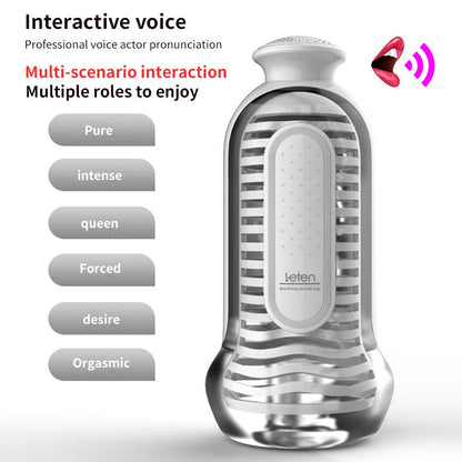 Leten Anal Male Masturbator Cup 3 Levels SPA Massage Suction with Female Sex Moaning Virtual Hip Sex for Men Masturbation Cup