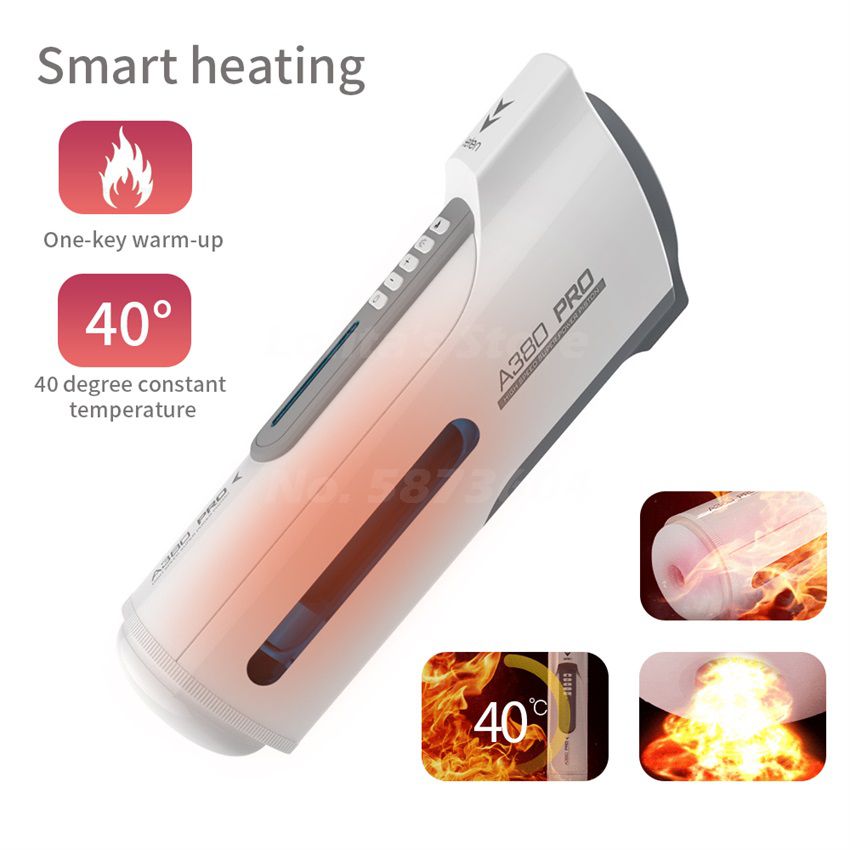 Leten Electric Piston Heating Vagina Vibrator Mmale Automatic Overlength Thrusting Masturbation Voice Sucking Sex Toys for Men