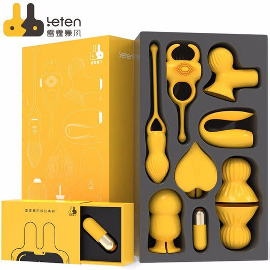 Leten ของเล่นเซ็กซี่สำหรับผู้หญิง เครื่องสั่น 7 โหมด เครื่องดูดคลิตอริส เลียลิ้น Dildo G-Spot ห่วงสวม Sucker ปลั๊กทวาร Masturbators