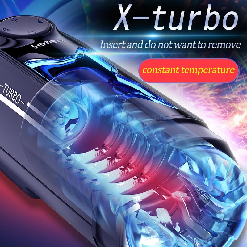 Leten X-เทอร์โบเซ็กซ์ทอยไวเบรเตอร์สำหรับผู้ชายลูกสูบไฟฟ้าความเร็วสูง700ครั้ง/นาที