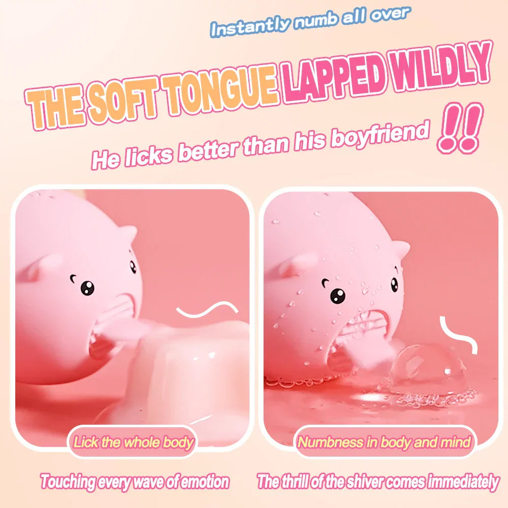 MINI หมูลิ้นเลีย Vibrator อุปกรณ์กระตุ้น G-spot สำหรับผู้หญิง 10 โหมด ชาร์จได้ เพื่อความสุขอย่างรวดเร็ว ...