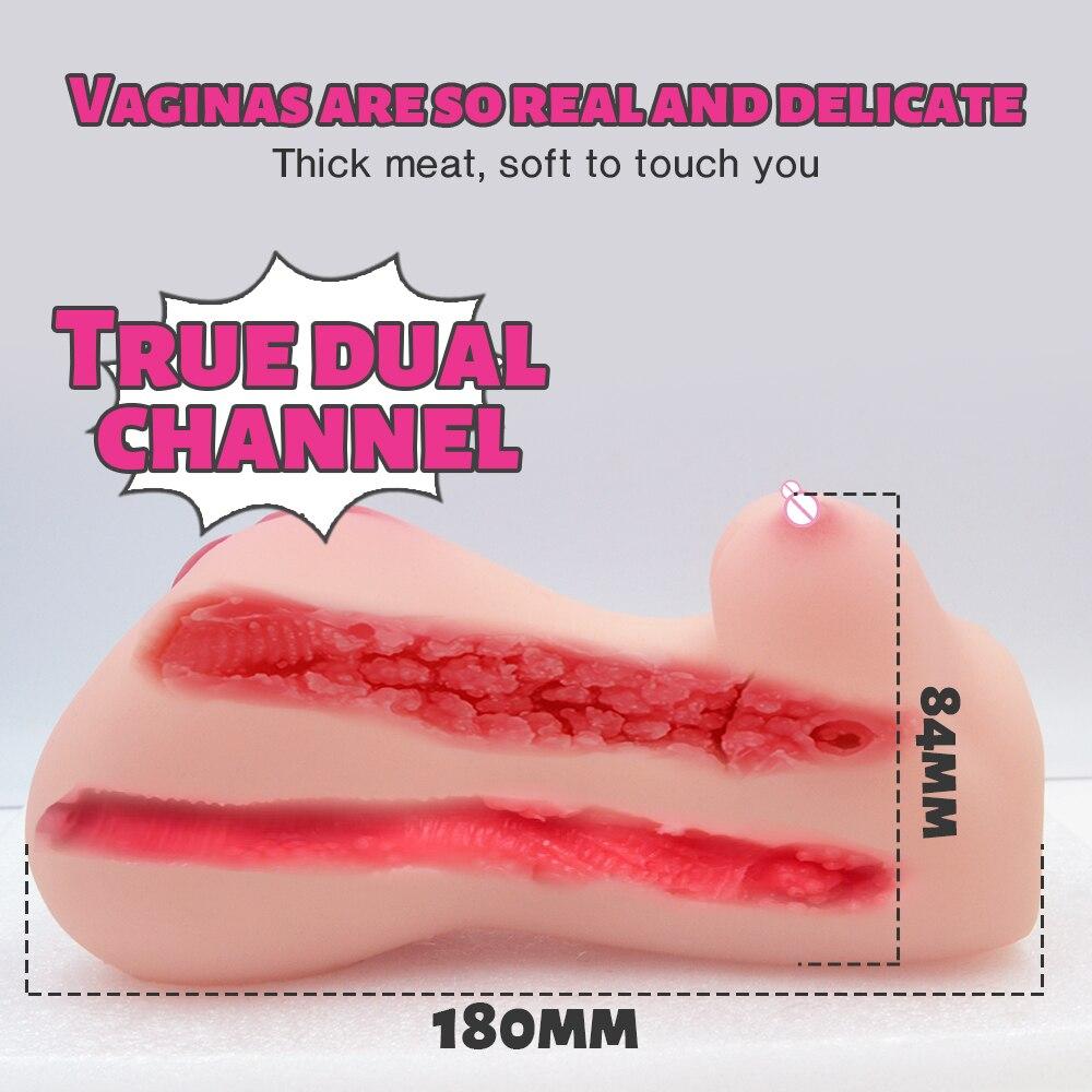 Male Masturbator Vagina Simulator Pocket Pussy Realistic 3D Breast Vagina Anal Adult Sex Toys for Men Masturbations Erotic Goods