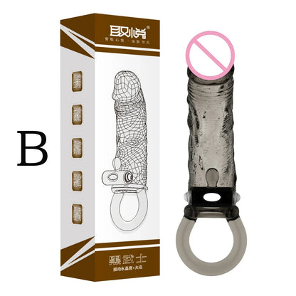 Man Penis Extender Dildo Sex Toys Condones  Realistic Condoms for Men Penis Vibrator Sleeve Reusable Vibe Condoms Extend