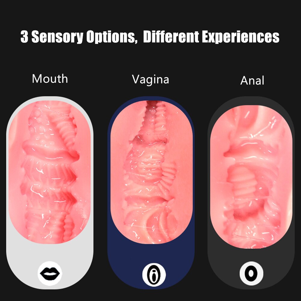 ชาย Masturbator คัพสำหรับชายอวัยวะเพศชายนวดอมควยเครื่องจริงช่องคลอดปาก Anal สูญญากาศพ็อกเก็ตหี Masturbation ถ้วยเซ็กซ์ทอย