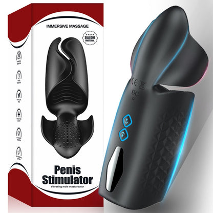 Male Cocksucking Masturbator for Men Penis Delay Trainer Electric Pulse Vibrator Automatic Oral Climax Glans Massage Pussy Toy