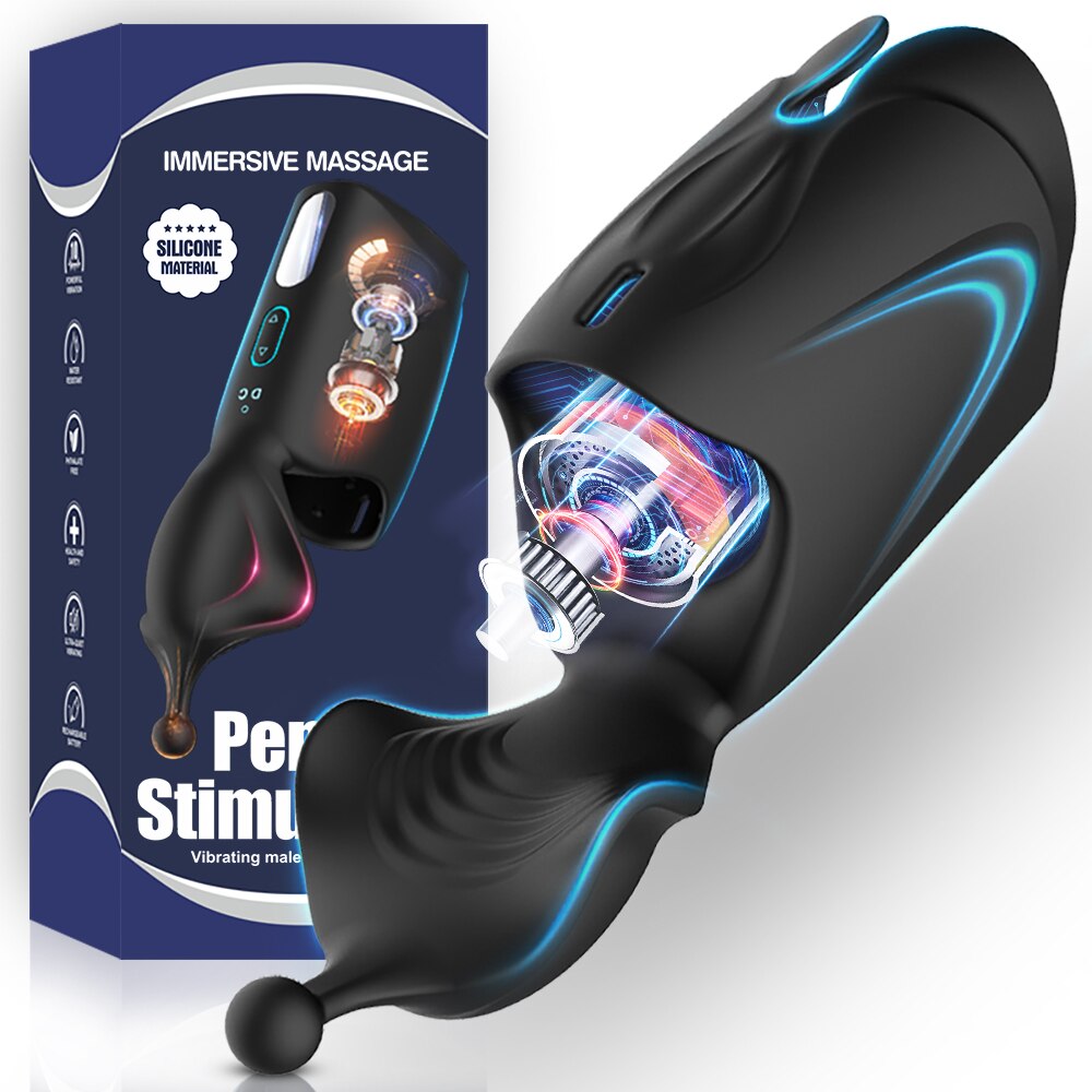 Male Cocksucking Masturbator for Men Penis Delay Trainer Electric Pulse Vibrator Automatic Oral Climax Glans Massage Pussy Toy