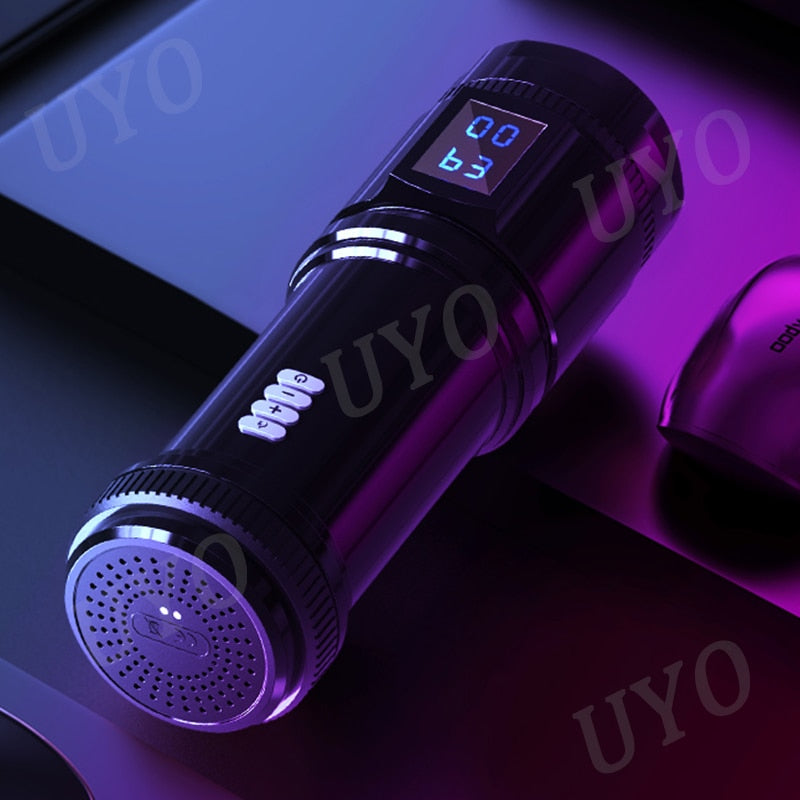 ญี่ปุ่นชาย Masturbator อัตโนมัติ Retractable Masturbation ถ้วยช่องคลอดดูดความร้อน Masturbator จอแสดงผล LCD ของเล่นเพศชาย
