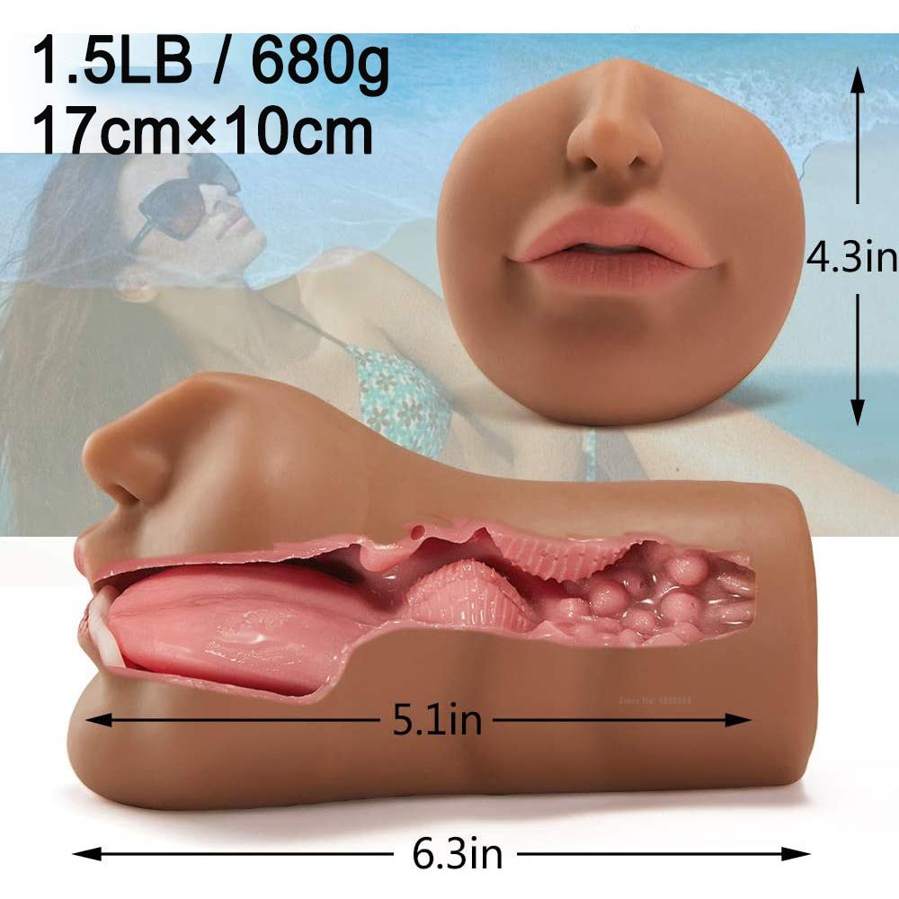 ชายอมควยคัพ Masturbator นุ่มจริงยางปลอมพ็อกเก็ตหี Thrust ช่องคลอดประดิษฐ์ Man Mouth การสำเร็จความใคร่ของเล่น